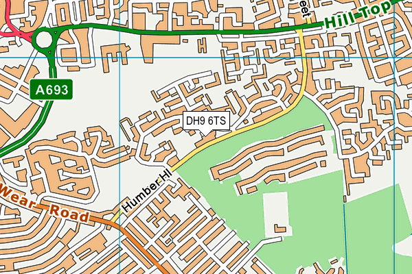 DH9 6TS map - OS VectorMap District (Ordnance Survey)