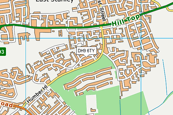 DH9 6TY map - OS VectorMap District (Ordnance Survey)