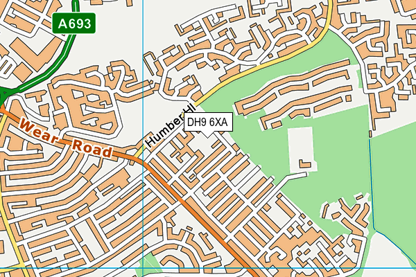 DH9 6XA map - OS VectorMap District (Ordnance Survey)