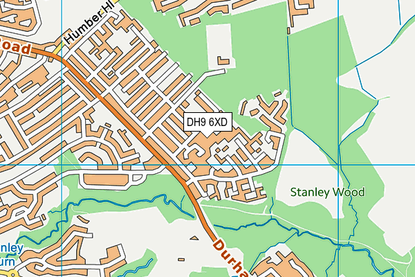 DH9 6XD map - OS VectorMap District (Ordnance Survey)
