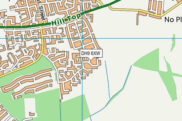 DH9 6XW map - OS VectorMap District (Ordnance Survey)