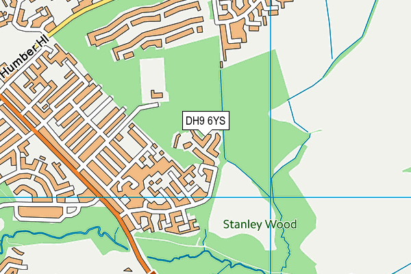 DH9 6YS map - OS VectorMap District (Ordnance Survey)