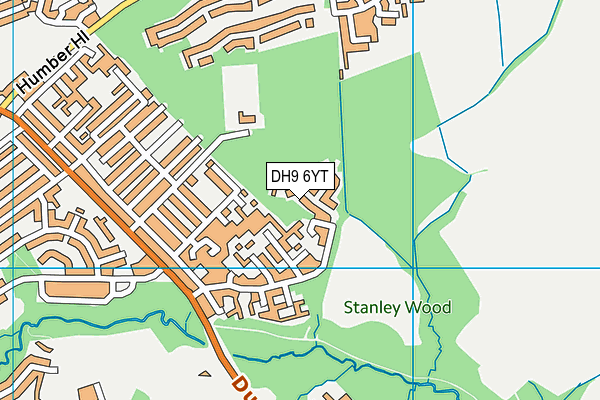 DH9 6YT map - OS VectorMap District (Ordnance Survey)