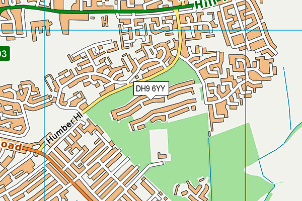 DH9 6YY map - OS VectorMap District (Ordnance Survey)