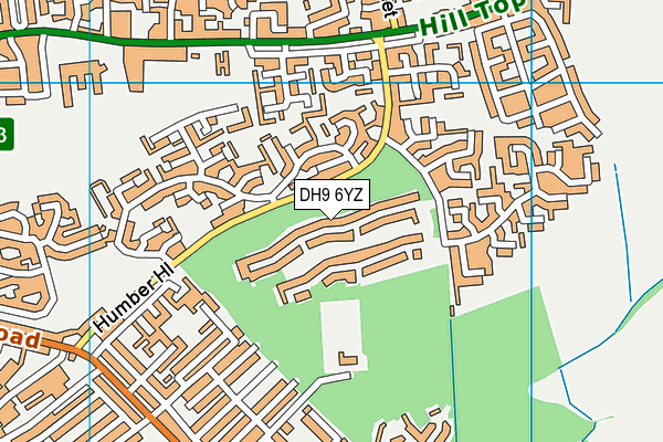 DH9 6YZ map - OS VectorMap District (Ordnance Survey)