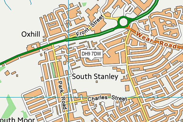 DH9 7DW map - OS VectorMap District (Ordnance Survey)