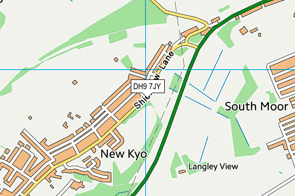 New Kyo Playing Fields map (DH9 7JY) - OS VectorMap District (Ordnance Survey)