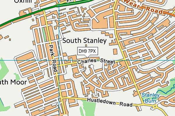 DH9 7PX map - OS VectorMap District (Ordnance Survey)