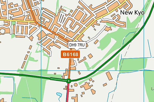 DH9 7RU map - OS VectorMap District (Ordnance Survey)