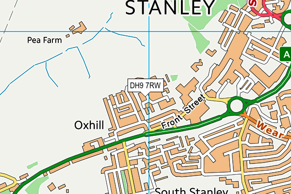 DH9 7RW map - OS VectorMap District (Ordnance Survey)