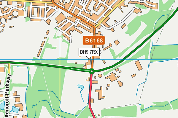 DH9 7RX map - OS VectorMap District (Ordnance Survey)