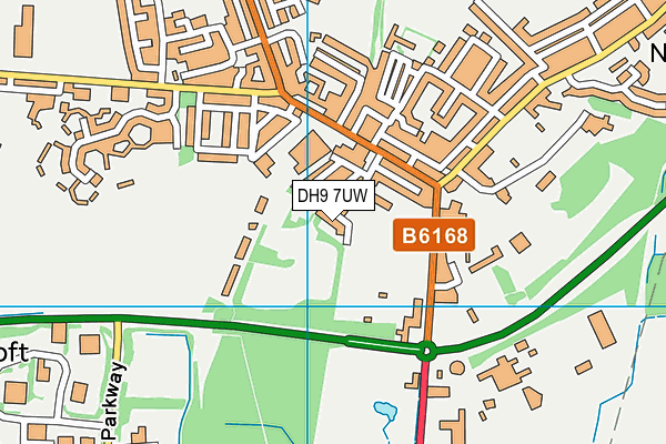 DH9 7UW map - OS VectorMap District (Ordnance Survey)