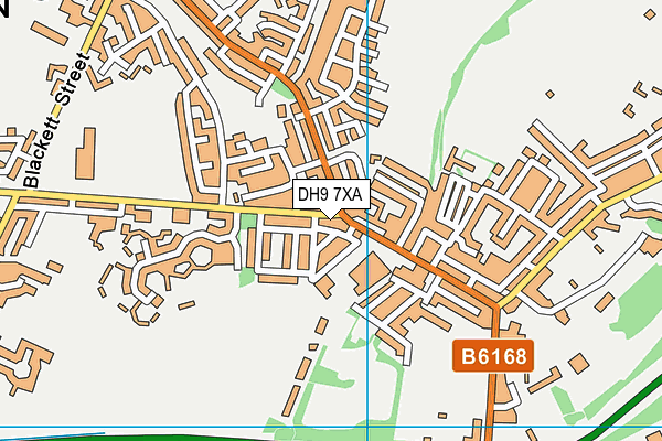 DH9 7XA map - OS VectorMap District (Ordnance Survey)