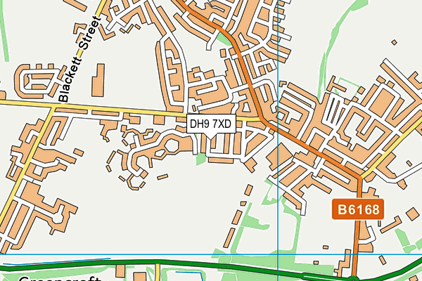 DH9 7XD map - OS VectorMap District (Ordnance Survey)