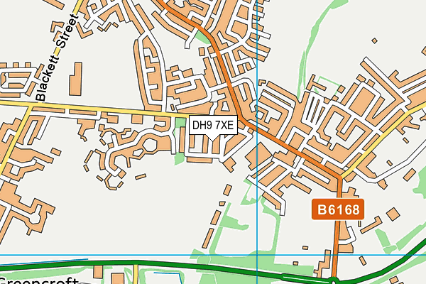 DH9 7XE map - OS VectorMap District (Ordnance Survey)