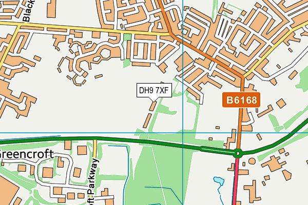 DH9 7XF map - OS VectorMap District (Ordnance Survey)