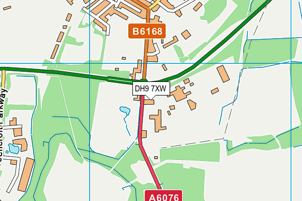 DH9 7XW map - OS VectorMap District (Ordnance Survey)