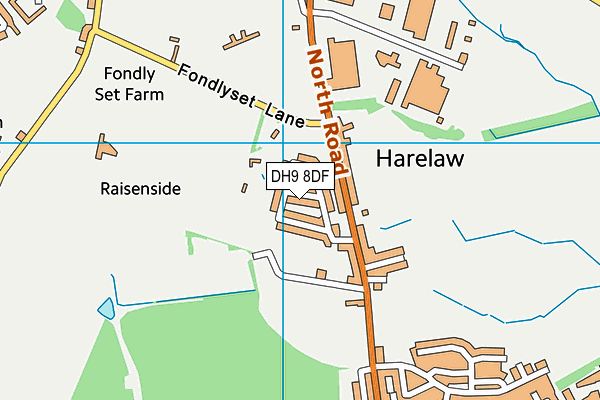 DH9 8DF map - OS VectorMap District (Ordnance Survey)