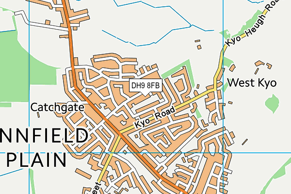 DH9 8FB map - OS VectorMap District (Ordnance Survey)