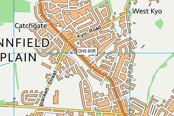 DH9 8HR map - OS VectorMap District (Ordnance Survey)