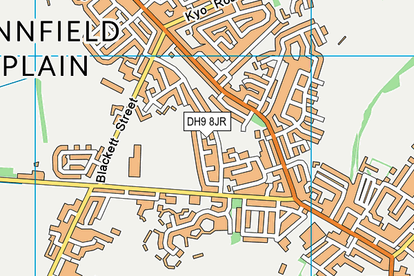 DH9 8JR map - OS VectorMap District (Ordnance Survey)