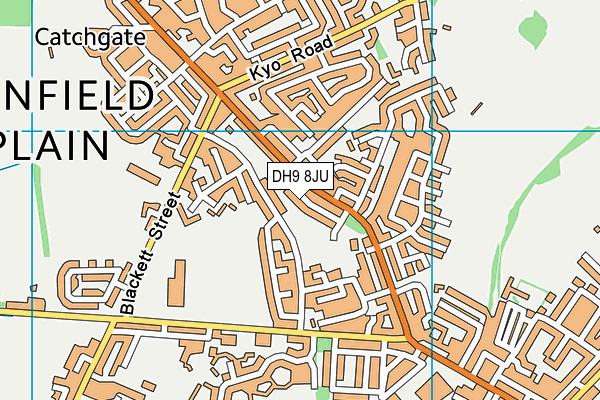 DH9 8JU map - OS VectorMap District (Ordnance Survey)