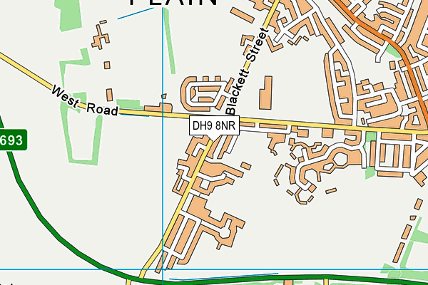 DH9 8NR map - OS VectorMap District (Ordnance Survey)