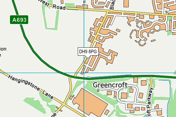 DH9 8PG map - OS VectorMap District (Ordnance Survey)