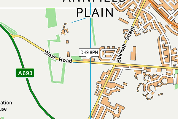 DH9 8PN map - OS VectorMap District (Ordnance Survey)