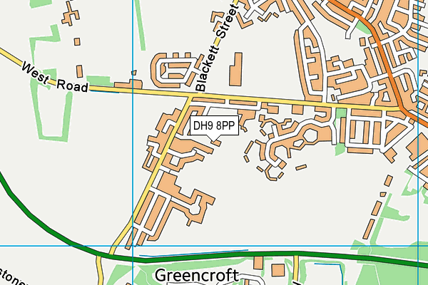 Annfield Plain Cricket Club map (DH9 8PP) - OS VectorMap District (Ordnance Survey)