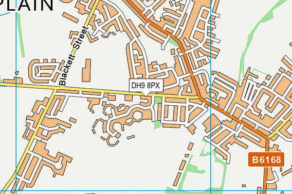 DH9 8PX map - OS VectorMap District (Ordnance Survey)