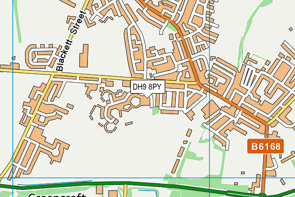 DH9 8PY map - OS VectorMap District (Ordnance Survey)