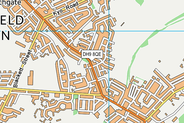DH9 8QE map - OS VectorMap District (Ordnance Survey)