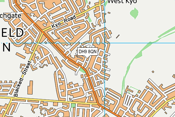 DH9 8QN map - OS VectorMap District (Ordnance Survey)