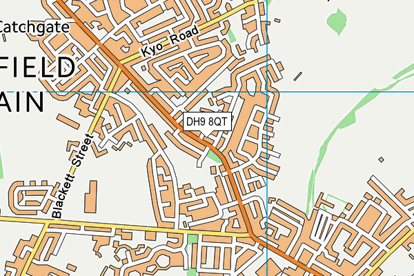 DH9 8QT map - OS VectorMap District (Ordnance Survey)