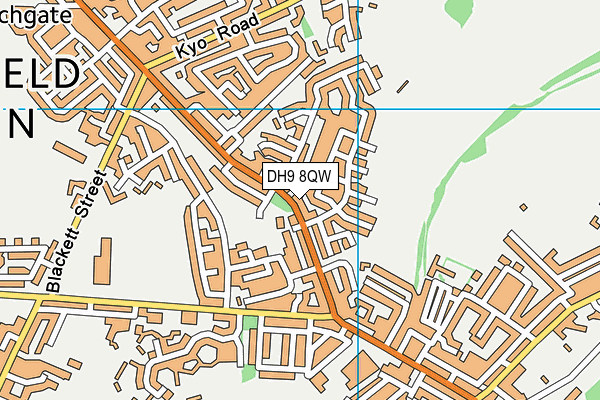 DH9 8QW map - OS VectorMap District (Ordnance Survey)