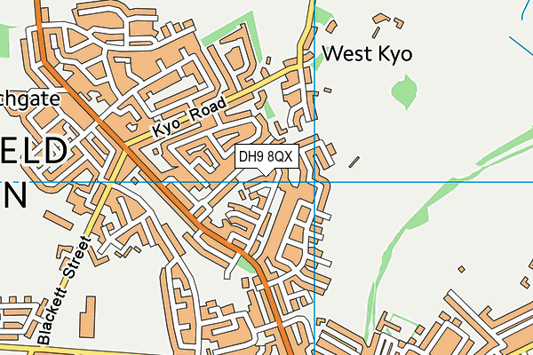 DH9 8QX map - OS VectorMap District (Ordnance Survey)