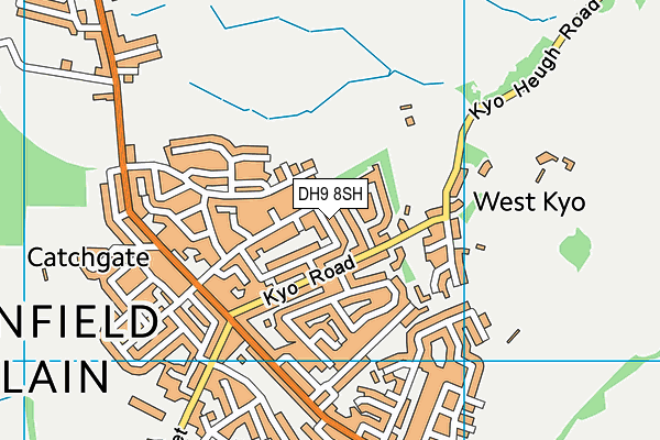 DH9 8SH map - OS VectorMap District (Ordnance Survey)
