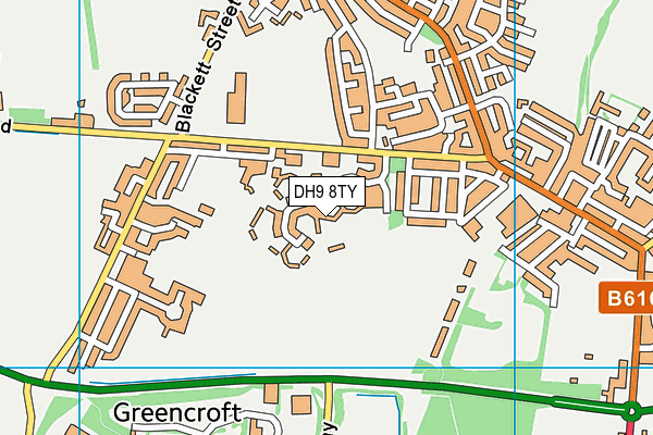 DH9 8TY map - OS VectorMap District (Ordnance Survey)