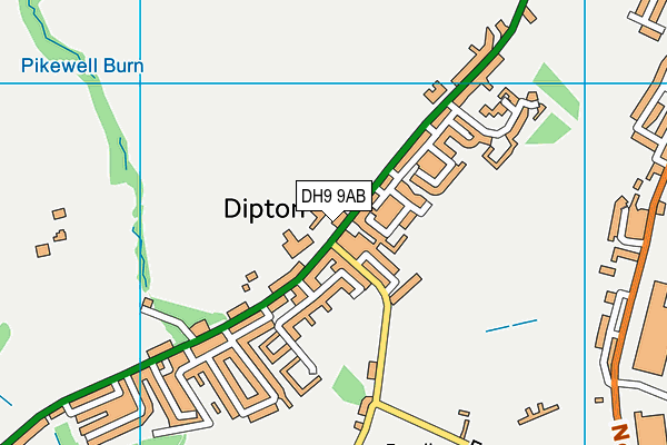 DH9 9AB map - OS VectorMap District (Ordnance Survey)