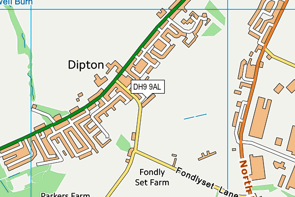 DH9 9AL map - OS VectorMap District (Ordnance Survey)