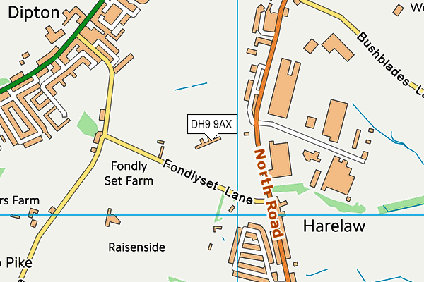 DH9 9AX map - OS VectorMap District (Ordnance Survey)