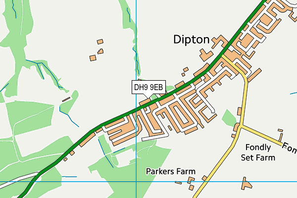 DH9 9EB map - OS VectorMap District (Ordnance Survey)