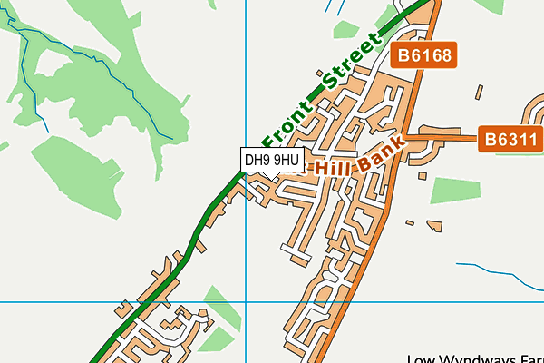 DH9 9HU map - OS VectorMap District (Ordnance Survey)