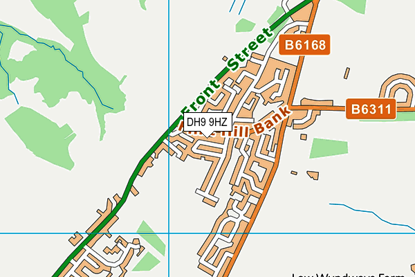 DH9 9HZ map - OS VectorMap District (Ordnance Survey)