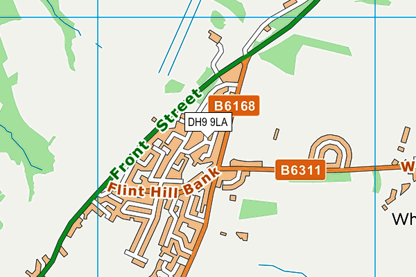 DH9 9LA map - OS VectorMap District (Ordnance Survey)