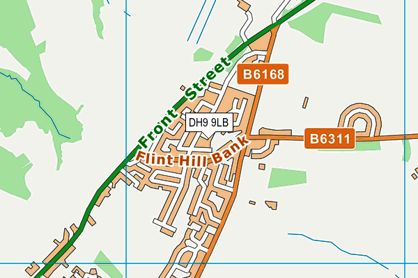 DH9 9LB map - OS VectorMap District (Ordnance Survey)