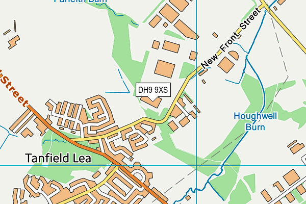DH9 9XS map - OS VectorMap District (Ordnance Survey)