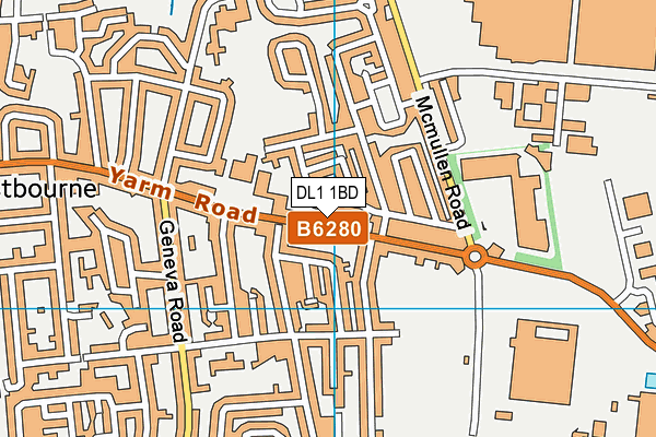 DL1 1BD map - OS VectorMap District (Ordnance Survey)