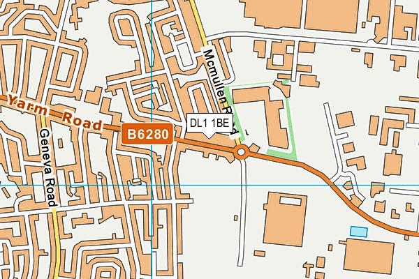 DL1 1BE map - OS VectorMap District (Ordnance Survey)